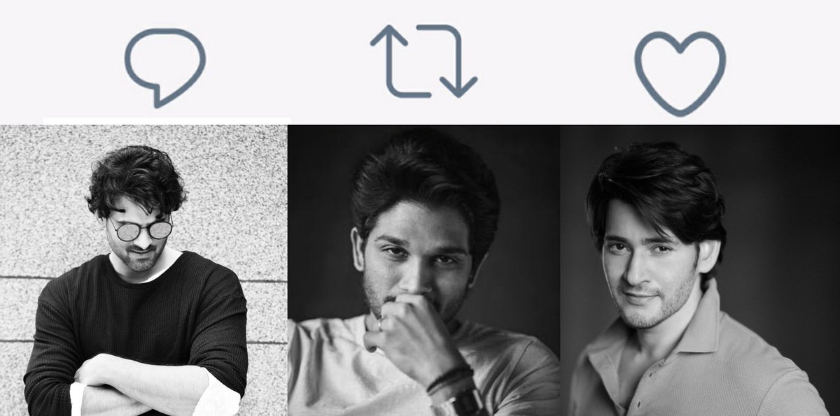 VikramEns's tweet photo. Choose your most stylish icon 😉

#Prabhas #AlluArjun #MaheshBabu https://t.co/D3xvWXFB2a