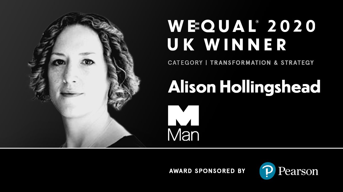 WeQualGlobal's tweet image. Congratulations to Alison Hollingshead @ManGroup WeQual judge @ron_kalifa OBE commented
“Alison is very determined and high impact. She is a facilitator of change and a broad thinker with a mature approach and confident in her ability to achieve her potential”

@PearsonDiverse
