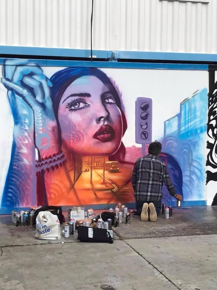 Zebra_carol's tweet photo. #Throwback 2018 to old chum (self portrait first pic) #JaySharples first #MancunianSpray event with truly incredible &amp; amazing #streetartists raising funds for the #homeless - some fantastic canvases auctioned via Instagram ✊🏿✊🏽✊🏻
#streetart #charity #collaboration https://t.co/6rcNYACXB7