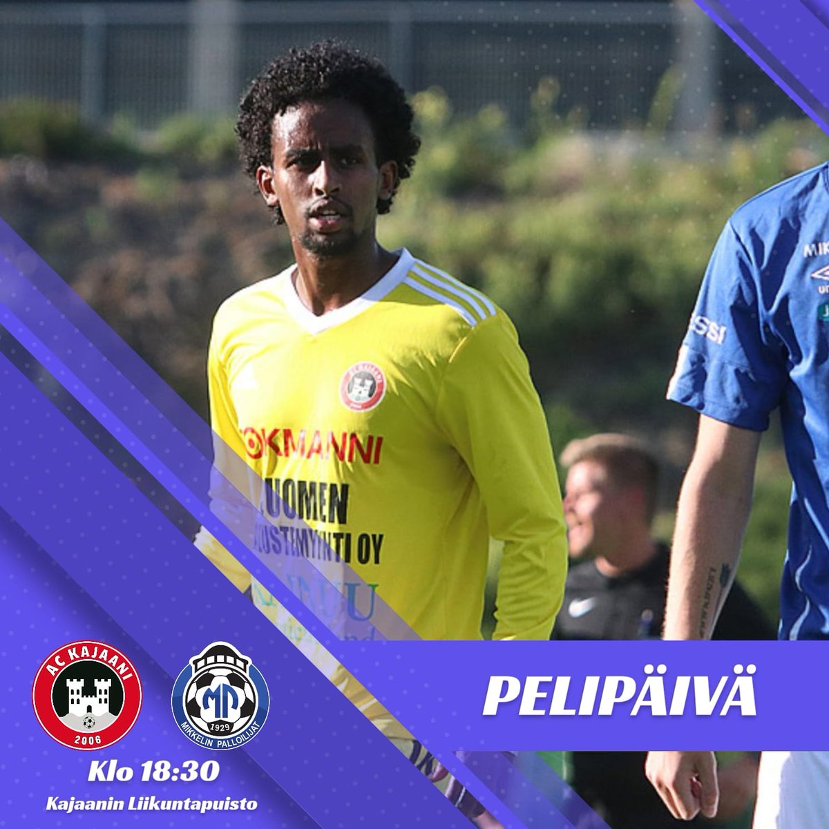 ACKajaani's tweet photo. Tänään pelataan tärkeistä pisteistä kotona!
⚽ AC Kajaani vs @MikkelinP
📆 16.9 klo 18:30
🏆 Miesten Ykkönen
🏟️ Kajaanin Liikuntapuisto
📺 Elisa Viihde
#ackajaani #ykkönen #kajaani #pelipäivä #mikkelinpalloilijat #mp #oikajaanion #superac https://t.co/f90YGFhTeK
