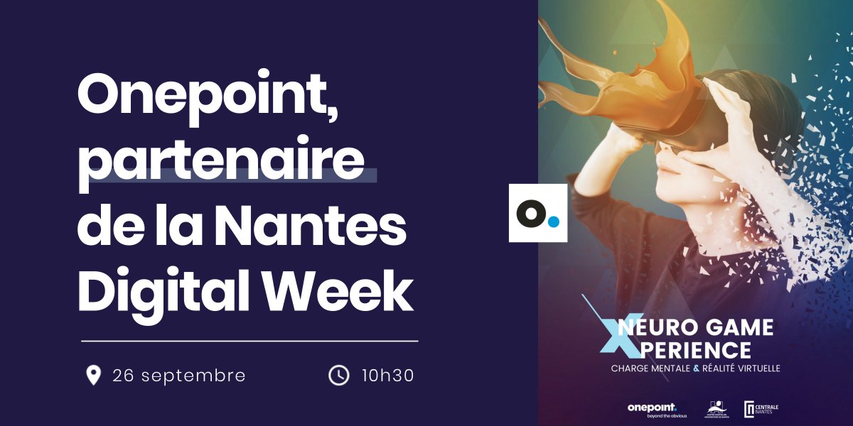 onepoint's tweet photo. Comment un jeu en réalité virtuelle combiné à un décodeur cérébral et à l’#IA, contribue à faire avancer les thérapies sur les neuro pathologies ?
Venez le découvrir le 26 septembre lors du Neuro Game Xperience à la @NantesDigitalW, avec @onepoint → https://t.co/4zb7EQjQEZ https://t.co/66c4rufNDC