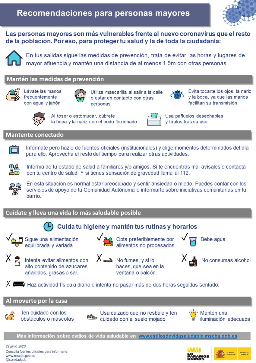 Murciasalud's tweet photo. #BuenosDías 

Cualquier persona tiene riesgo de contraer #Covid_19 pero las personas #mayores son un colectivo vulnerable de padecer formas graves de la infección

Deben reducir sus salidas, evitar zonas concurridas y reforzar la #prevención

https://t.co/pRo2Rvzos1

#MurciaSalud https://t.co/Q9zcsavbOU