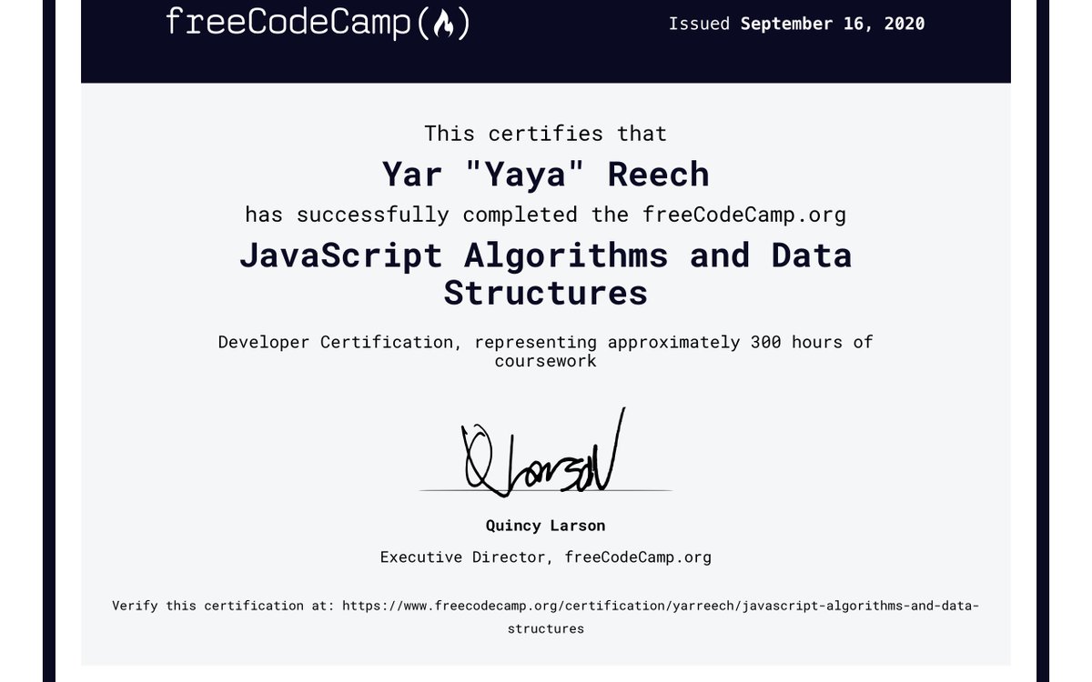 princessmaryyar's tweet photo. Day 50  of 100 finished the last javascript project and got my certification 🥳 #100DaysOfCode #programming #GirlsWhoCode #WomenWhoCode #DEVCommunity https://t.co/oEFDt3JSkp