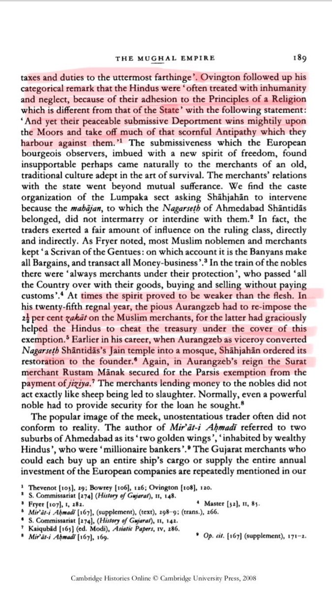 9/n Not to forget Irfan Habib quotes Ovington on pg189 to explain that Hindus were often treated with inhumanity & neglect, bcoz of their adhesion to the principles of a religion which is different from that of the state. This was happening under the Mughal reign.