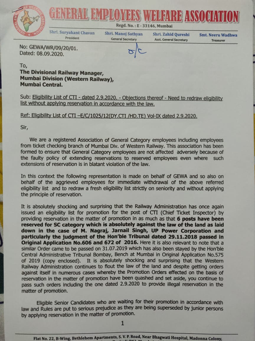 GEWA_Mumbai's tweet photo. @CJI_SC
@PMOIndia
@rail_seva
@DoPTGoI
@DARPG_GoI
@IR_CRB
@LabourMinistry
@WRPERS
@Gmwrly
@drmbct
@ZeeNews
@timesofindia
@htTweets
@aajtak
@ndtv
@TimesNow
@kanafoosi
Even after order of Mumbai CAT SrDPO has issued list favouring a particular community.
Isn't it Contempt of Court ? https://t.co/DMtT2ykD2a