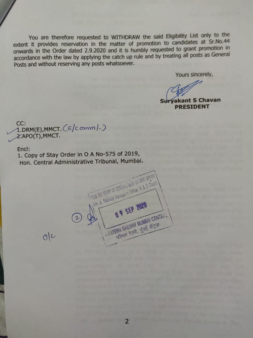 GEWA_Mumbai's tweet photo. @CJI_SC
@PMOIndia
@rail_seva
@DoPTGoI
@DARPG_GoI
@IR_CRB
@LabourMinistry
@WRPERS
@Gmwrly
@drmbct
@ZeeNews
@timesofindia
@htTweets
@aajtak
@ndtv
@TimesNow
@kanafoosi
Even after order of Mumbai CAT SrDPO has issued list favouring a particular community.
Isn't it Contempt of Court ? https://t.co/DMtT2ykD2a