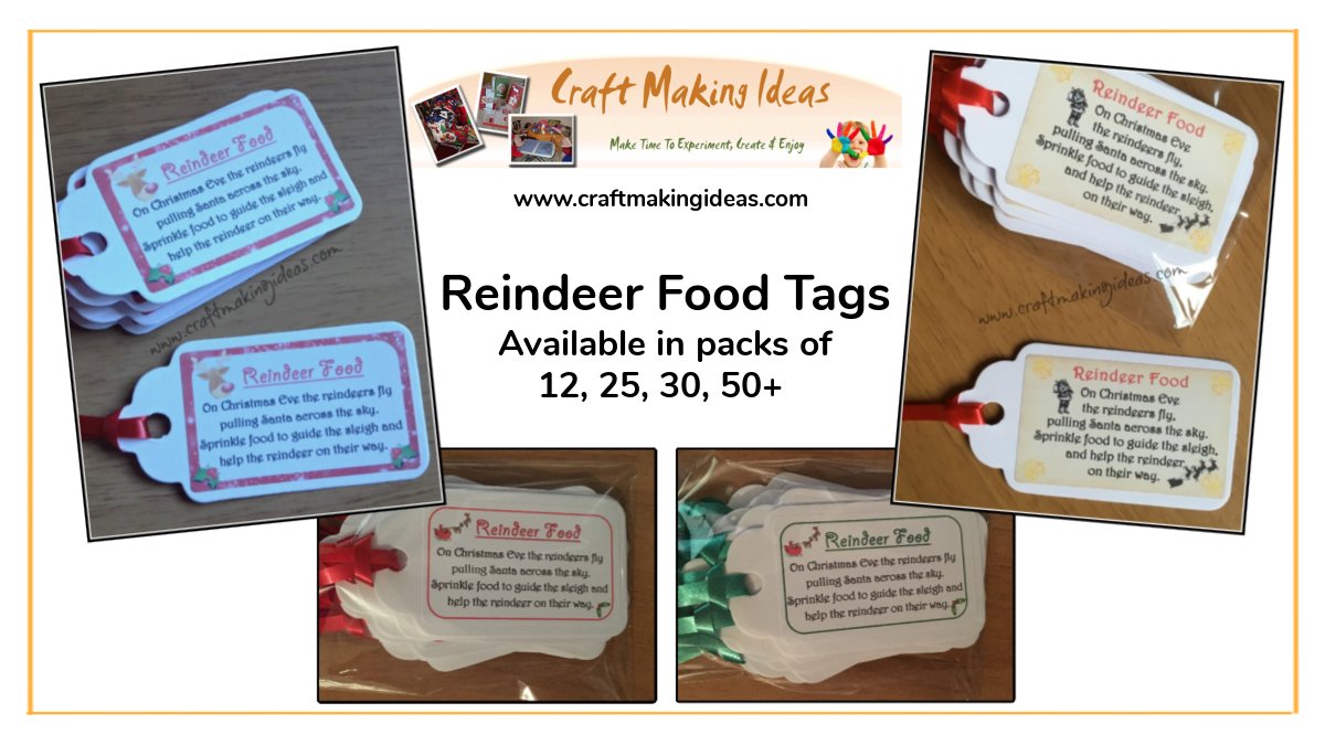 CraftMakingIdea's tweet image. Reindeer Food tags - simply add a bag of oats &amp;amp; edible glitter. Keep the magic of Christmas alive!
#reindeerfood #tags #Christmas2020 
Buy here: craftmakingideas.com/product-tag/re…