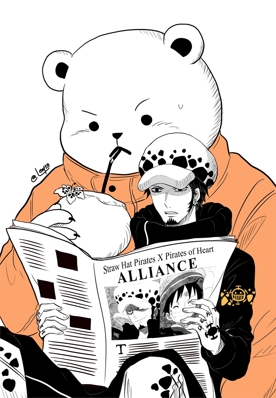 L E A F Sleep Amp Read Onepiece Fanart Trafalgarlaw Bepo ロー トラファルガーロー ベポ ハートの海賊団 T Co Q33qfslfos Twitter