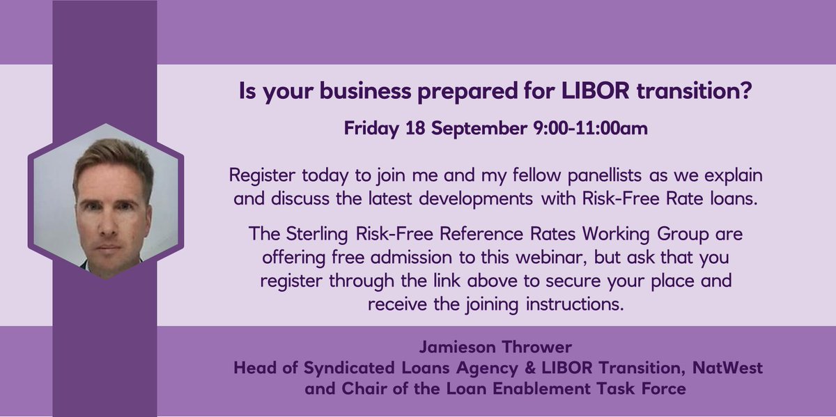 NatWest_CI's tweet image. INVITATION: secure your place today by registering at bit.ly/3iDhtvf #RFRWG #LIBORtransition