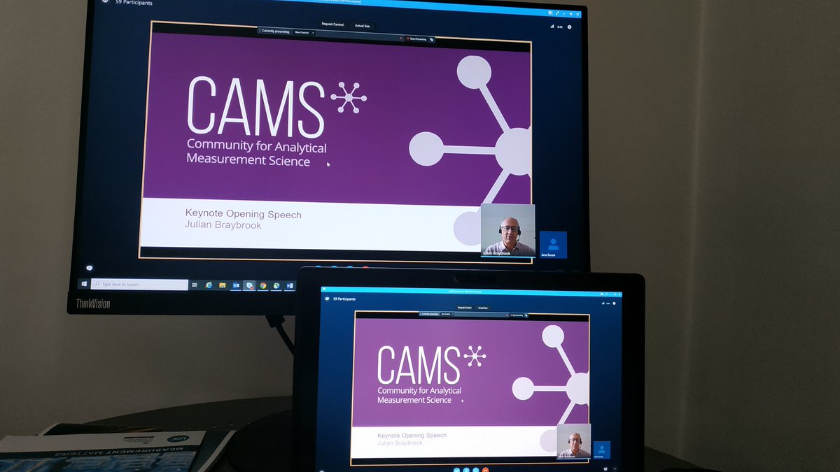 ana_isousa's tweet photo. Participating in @CAMS_UK conference, my first conference since joining @NML_ChemBioGC, and of course virtual, to provide safety for all participants. We are starting with the topic Industry Challenges. #camsconference #analyticalmeasurement #Industry https://t.co/vpsvlwcq8z