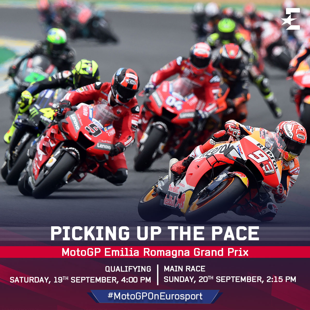 Tune-in and catch the Emilia Romagna Grand Prix live, 19th to 20th September, only on Eurosport.
Co-Presented by <a href="/India_Yamaha/">Yamaha Motor India</a> 
.
.
#MotoGPOnEurosport #MotoGP #Eurosport #RoadToMotoGP #EurosportInIndia #YamahaMotorIndia #YamahaIndia #CallOfTheBlue #YamahaMotoGP