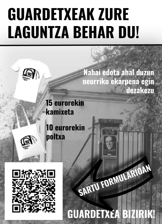 Bihotzez eskertzen da jasotako babes guztia 💚 
Oraindik falta da zorra osoa ordaintzeko eta bi aste barru egingo ditugu eskaerak, beraz mesedez lagundu zabaltzen, kamiseta (15€)/ poltsoa (10€) erosten!
Hau da esteka: forms.gle/5zosK7Ps367Jza…
Mila esker!
#guardetxeabizirik