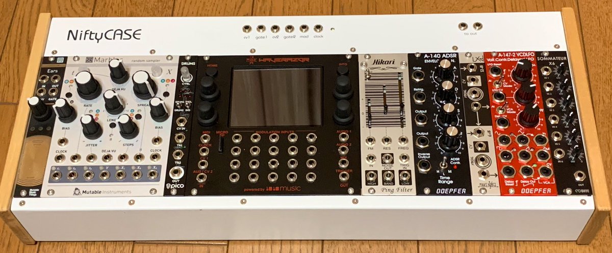 ozzy_g_logan's tweet image. 先日、普段使ってるカバンに入れて持ち歩けるモジュラーケースを入手したので、おじゃるミンを繋ぎながら楽しく鳴らせる感じに組んでみました(*´∇`*)w
My unwed Eurorack - Eurorack Modular System from 4U016 modulargrid.net/e/racks/view/1… #ModularGrid #Eurorack