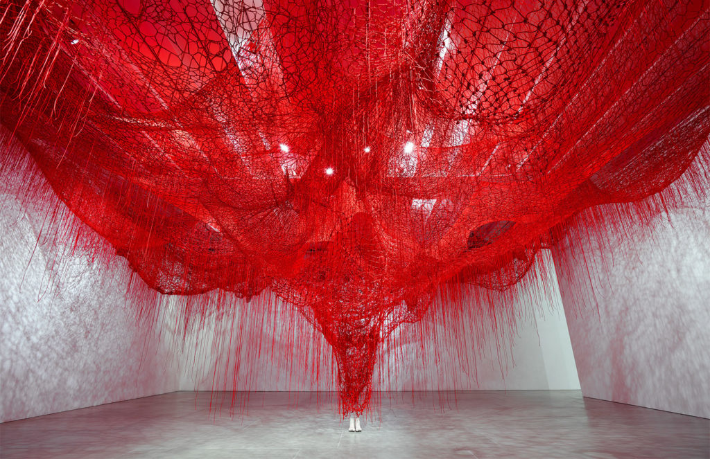 #IdeaOfTheDay Chiharu Shiota's installations explore memory and emotion – weaving together black and red threads to create labyrinthine environments.