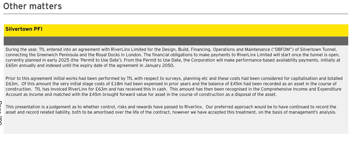 To actually find the £2bn total cost, we had to dig into the TfL accounts. A single paragraph notes TfL will pay £65m a year indexed until 2050. There is also a full page note from TfL’s auditors saying they are concerned at the liability. See page 153:  http://content.tfl.gov.uk/aac-20200911-agenda-pack-public.pdf