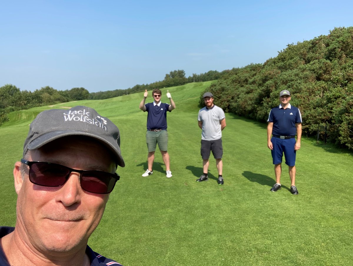 AAProjectsLtd's tweet photo. The team raised a 'thwacking' £1,081 for @macmillancancer by taking part in the Longest Day Golf Challenge –  72 holes. Four rounds. ONE amazing cause. https://t.co/Sy5JQBLhsG