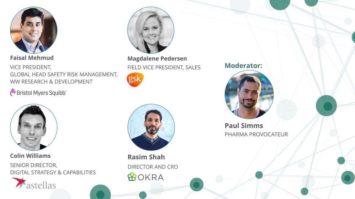 OKRA Technologies (@okratechai) on Twitter photo We had an amazing webinar yesterday! ⭐️ A massive THANK YOU to all our panelists for a super insightful discussion.
Paul Simms, Faisal Mehmud <a href="/bmsnews/">Bristol Myers Squibb</a>, Magdalene Pedersen <a href="/GSK/">GSK</a>, Colin Williams <a href="/AstellasUS/">Astellas Pharma US</a> and Rasim Shah <a href="/OKRATechAI/">OKRA Technologies</a> ➡️ you are awesome!
Video coming soon… 😉 We had an amazing webinar yesterday! ⭐️ A massive THANK YOU to all our panelists for a super insightful discussion.
Paul Simms, Faisal Mehmud <a href="/bmsnews/">Bristol Myers Squibb</a>, Magdalene Pedersen <a href="/GSK/">GSK</a>, Colin Williams <a href="/AstellasUS/">Astellas Pharma US</a> and Rasim Shah <a href="/OKRATechAI/">OKRA Technologies</a> ➡️ you are awesome!
Video coming soon… 😉