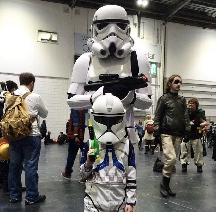 For his present that year we went to Comicon for the first time. This guy did the 'aren't you a little short for a stormtrooper line' and it was possibly the most excited my kid has ever been