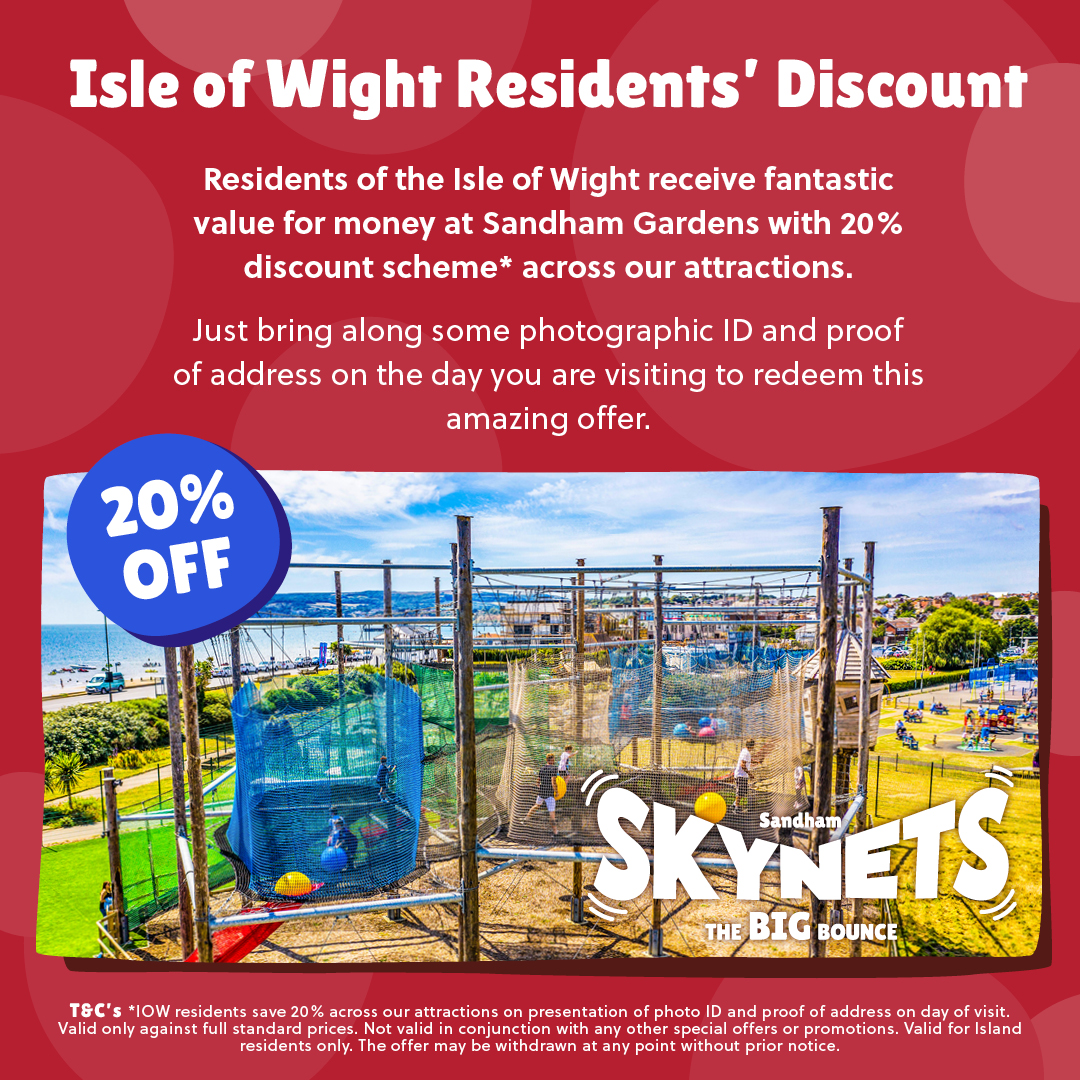 Island resident? You can take advantage of a cracking 20% discount on our great value attractions including Dino Islands: A Golf Adventure and Skynets: The Big Bounce (remember to check our opening times and attraction availability before you visit)! #IOW #IsleofWight