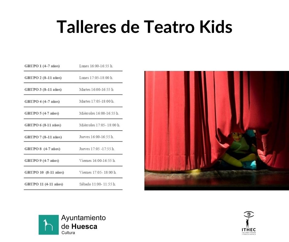 ithec's tweet photo. ¿Sabes que aunque no haya extraescolar de teatro en el cole no quiere decir que no puedas hacer #teatro? Talleres de teatro infantil en el Espacio de Arte Joven de #Huesca Preinscripción en el siguiente enlace https://t.co/u5nbhQVOuo
+ info talleresdeteatro@huesca.es https://t.co/9dFywRKtjE