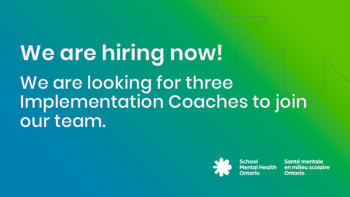 We are growing! <a href="/SMHO_SMSO/">School Mental Health Ontario</a> needs three different coaches to provide implementation support to school boards &amp; school authorities in the area of student mental health.  Please share and apply by Wednesday September 23, 2020. 
smho-smso.ca/about-us/caree…