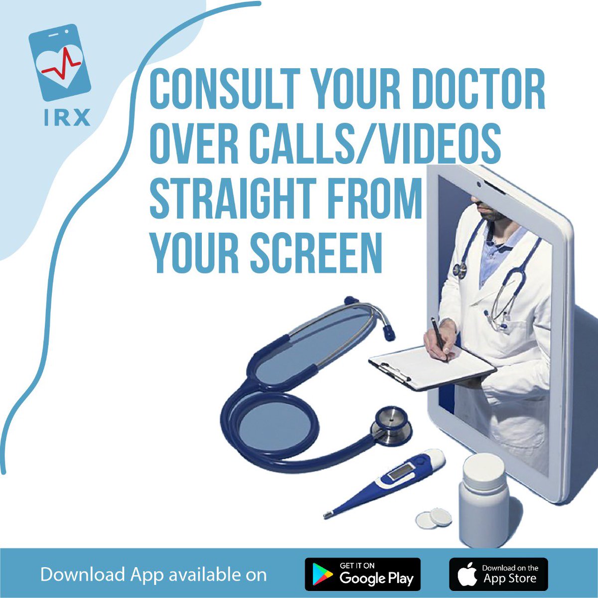 Smartirx's tweet image. The easiest way to find and consult a Doctor 🥼 
Directly from Smart IRX app and its free. 
Download now from google play or apple store.