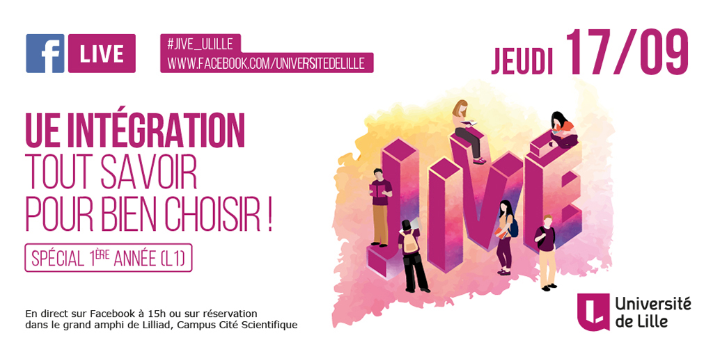Vous êtes en 1ère année à #ULille ? On vous donne rendez-vous demain à 15h pour tout savoir sur l'UE Intégration à distance ! Posez-nous vos questions dès maintenant ! #JIVE_ULille

C'est ici que ça se passe 👉facebook.com/UniversitedeLi…