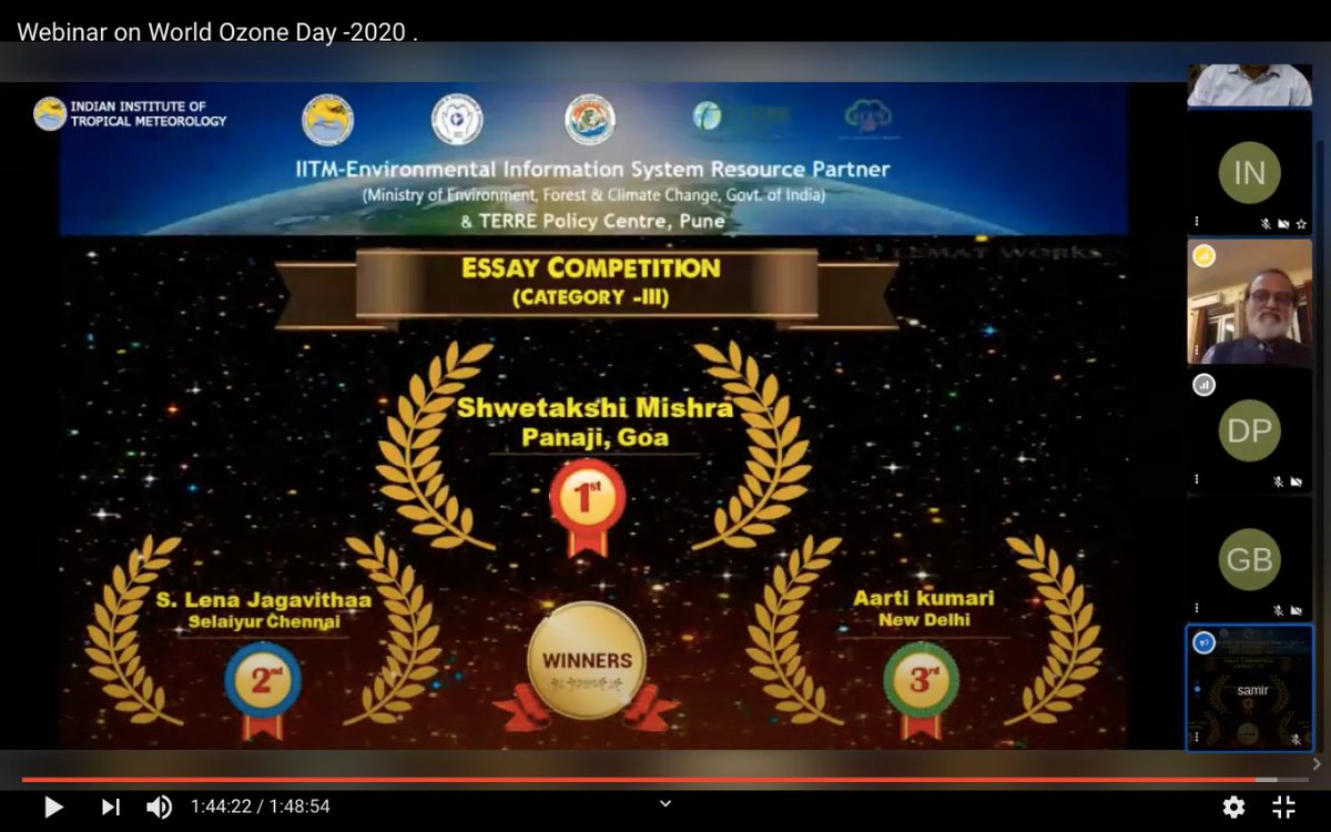 Wish to share that I got First Prize in National Essay Competition on World Ozone Day organized by Indian Institute of Tropical Meteorology (IITM), Pune <a href="/iitmpune/">IITM Pune</a>  <a href="/IndiaDST/">DSTIndia</a> <a href="/shubhrataravi/">Shubhrata Mishra</a> <a href="/Ravimishra1970/">Ravi Mishra</a>