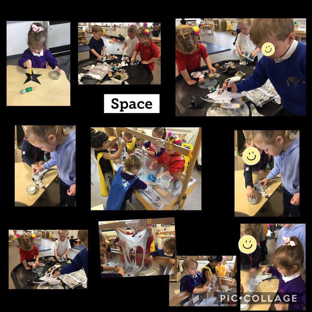 NurseryClackPs's tweet photo. Children continue to explore Space. Today with had Space Slime at the water tray and children were decorating stars and Moons for an outdoor display. Learners are gaining new vocabulary .#learningaboutspace  #Space https://t.co/YcI6pdbngF