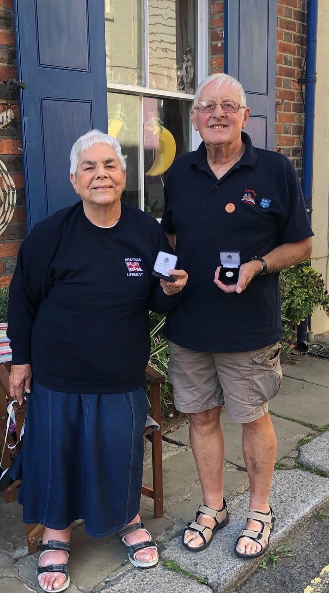 40 years ago Shirley started volunteering in the RNLI shop, husband Don started volunteering later the same year. Today they were recognised with a marvellous pair of long service awards from <a href="/RNLI/">RNLI</a>, what an achievement! Thanks for all your hard work.
