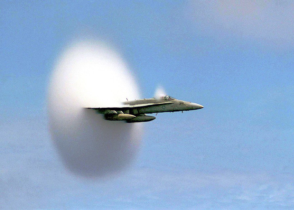 engineers_feed's tweet image. Term of the day: Mach number

Definition: The ratio of the speed of an object to the speed of sound. 

Photo: An F/A-18 Hornet creating a vapor cone at transonic speed just before reaching the speed of sound