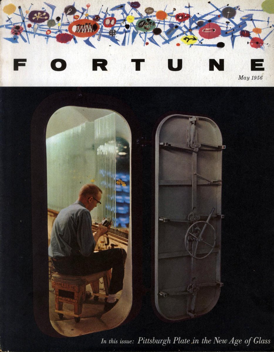 Vintage Fortune Magazine covers: Walter Allner (1953), Giovanni Pintori (1953), Jerome Snyder (banner) (1956), George Giusti (1954).  #wardsmorguefile