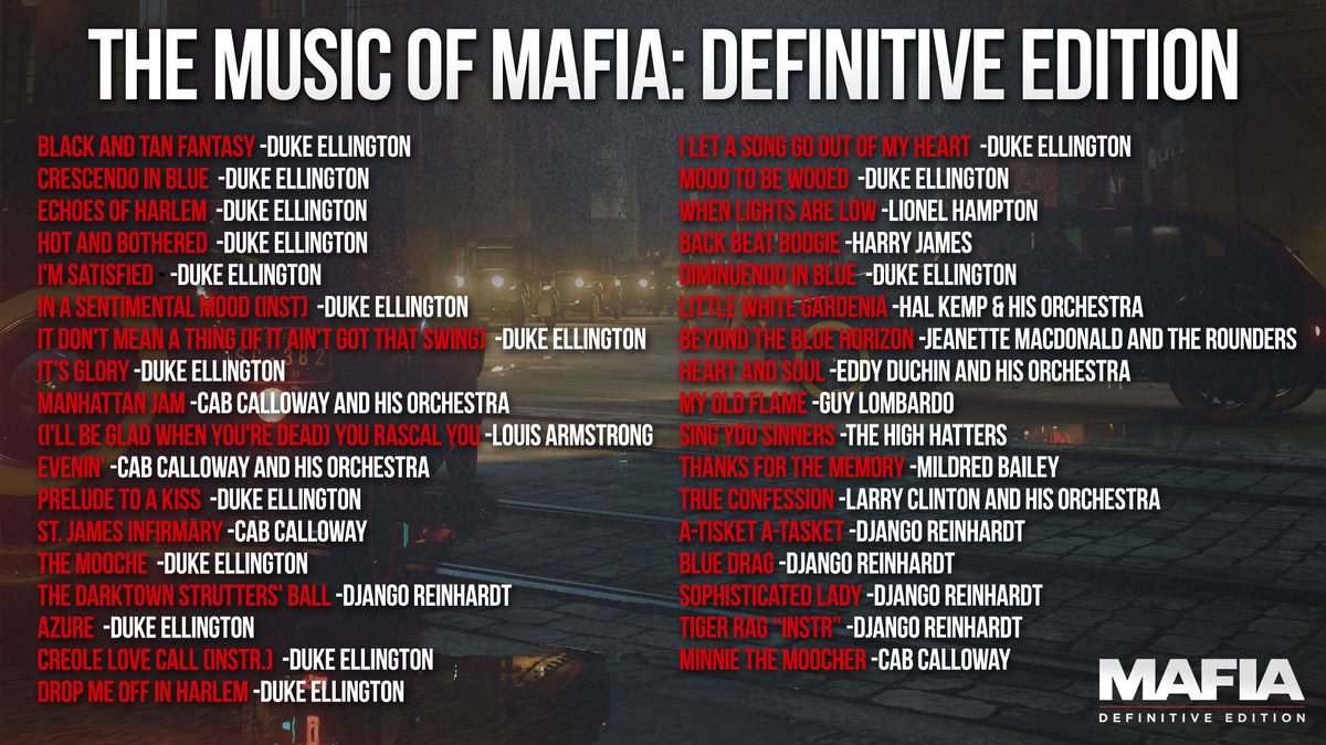 Список музыки в Mafia: DE