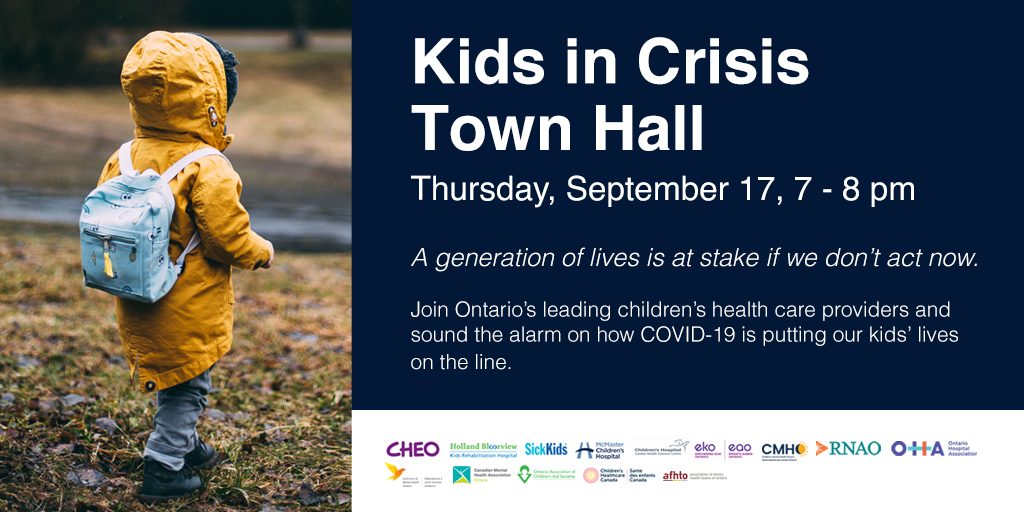 HBKidsHospital's tweet photo. The @CHCOntario Kids in Crisis town hall is TOMORROW!
Parents across the country are already witnessing the repercussions of the pandemic on our children’s mental health, development and physical well-being. Sign up to join the conversation, here: https://t.co/O9XIiz246T #onpoli https://t.co/jyFcvJk68u