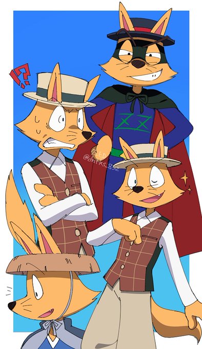 前描いたゾロリ納得いかなかったので修正した自己満足絵と追加rkgk( ˘ω˘) 