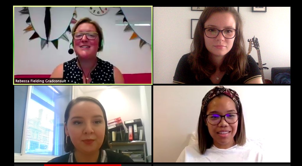 freya_mumford's tweet photo. A pleasure to be part of the ‘Where Are They Know?’ panel discussion reflecting on my role of Career Coach at @livunicareers and how the peer-to-peer model has influenced my career so incredibly! Well done for a great conference @gradconsult  #sapc20 https://t.co/9UfpSNzZEU