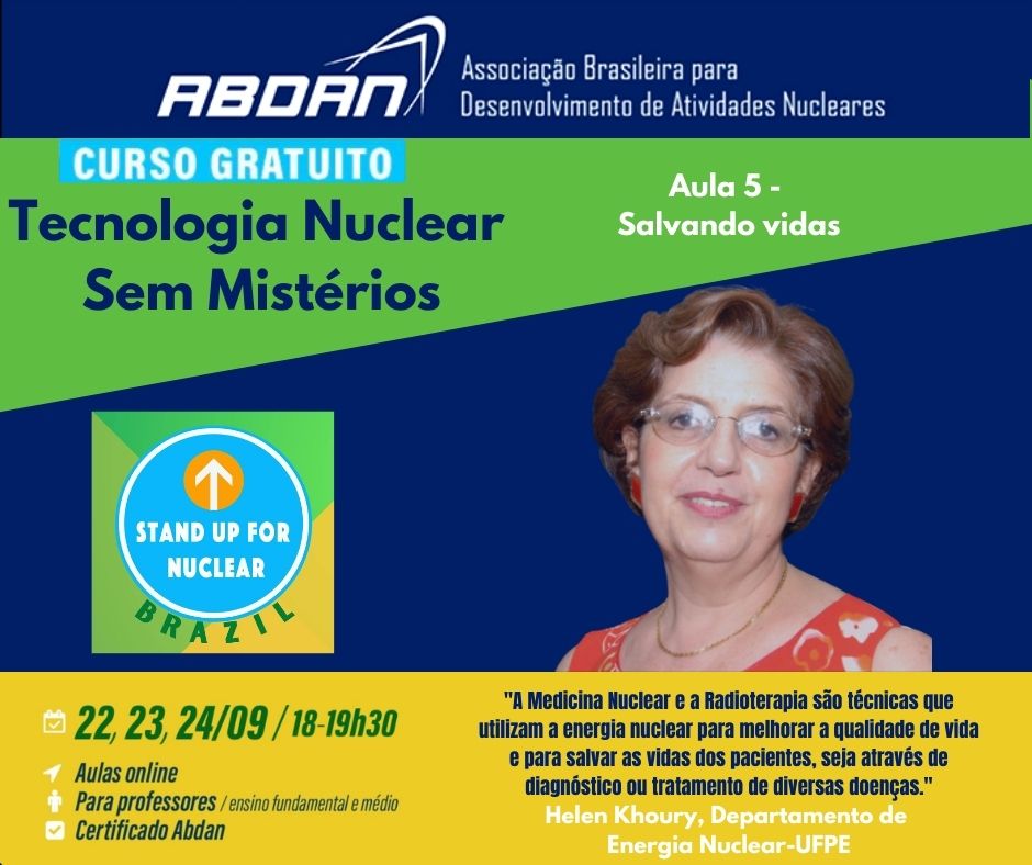 UpNuclear's tweet photo. Ei, PROFESSORXS! Que tal entender os temas das Ciências e Tecnologias Nucleares e compartilhar com a comunidade escolar?
O curso "Tecnologia Nuclear Sem Mistérios" da #ABDAN - vai mostrar como a nuclear é parte positiva do nosso dia a dia!

#standupfornuclear2020 #nuclearepop https://t.co/9DaFc0cRwp