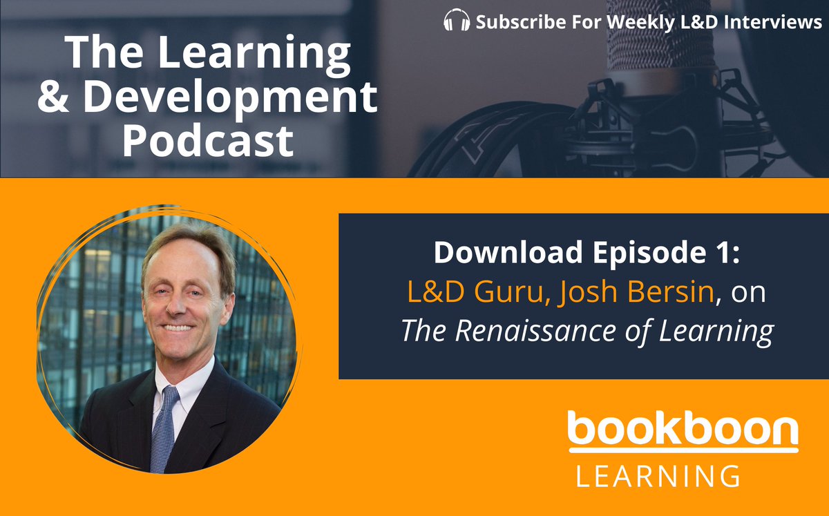 bookboon's tweet image. Tune into our brand-new Learning &amp;amp; Development podcast each week for interviews with L&amp;amp;D’s top players.

This week’s episode is live and features L&amp;amp;D legend, @Josh_Bersin. 

Check it out for free here: s.bookboon.com/2a7

#learninganddevelopment #podcast #audiolearning