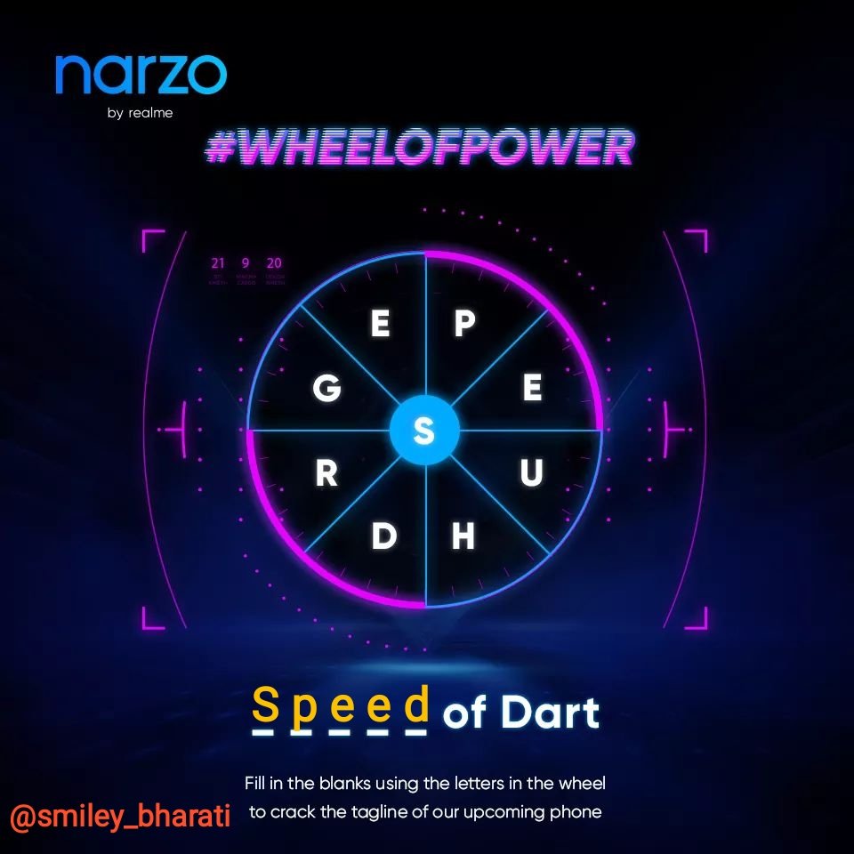 Smiley_Bharati's tweet photo. @realmemobiles ▪️Speed of Dart

#WheelOfPower #realmeNarzo20series
@realmemobiles

Tagging
@HASHIMWARSI707
@Chhayadhamecha 
@Jyoti14300 
@GoldQueenie4 
@Dazzlingcutie1 https://t.co/sRj6jdgYXU