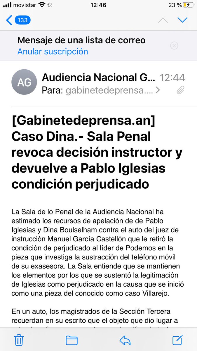 #Dina PABLO IGLESIAS PERJUDICADO. RESOLUCION SALA PENAL AUDIENCIA NACIONAL