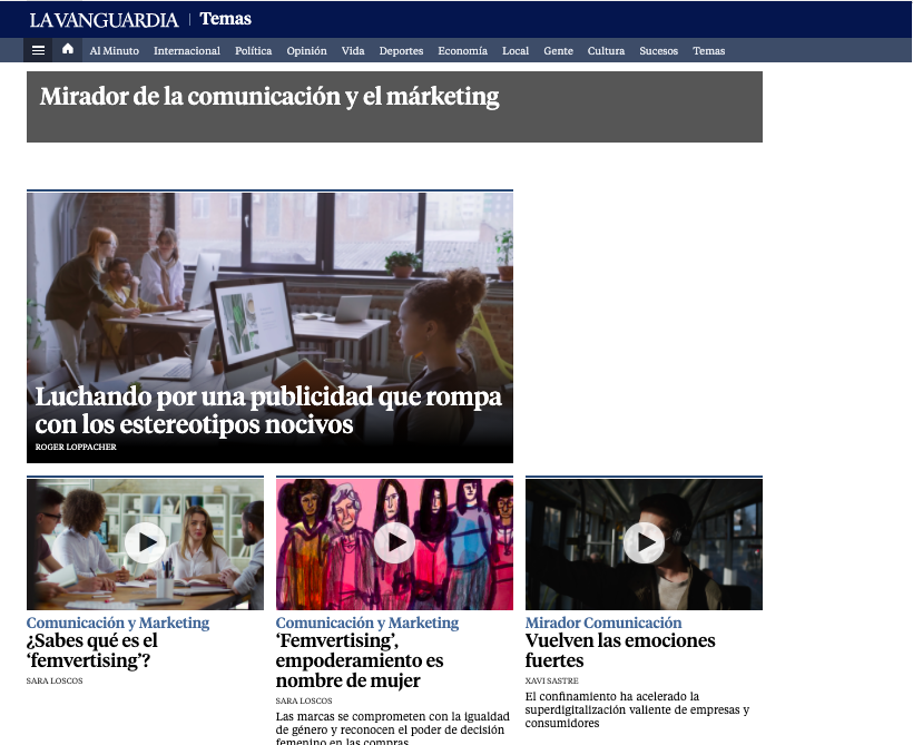 MktComCat's tweet photo. El Mirador de la Comunicació i el Màrqueting és la secció de @LaVanguardia on trobaràs articles i continguts relacionats amb el nostre sector i amb temes tractats a les sessions de #ElMiradorIndiscret

➡️ Descobreix els articles aquí: https://t.co/0vb76J3mVL https://t.co/hsxf8GpK8t