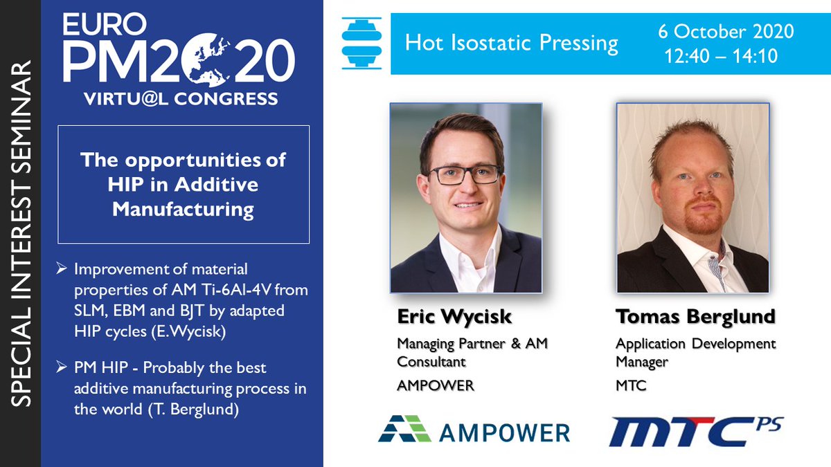 Euro_PM's tweet photo. #EuroPM2020 Virtual Congress SIS Speaker Announced! Find the full #PowderMetallurgy Programme, including additional #HotIsostaticPressing and #AdditiveManufacturing sessions here: https://t.co/ZMp1VvK0Rq https://t.co/1HEQxuHUE4