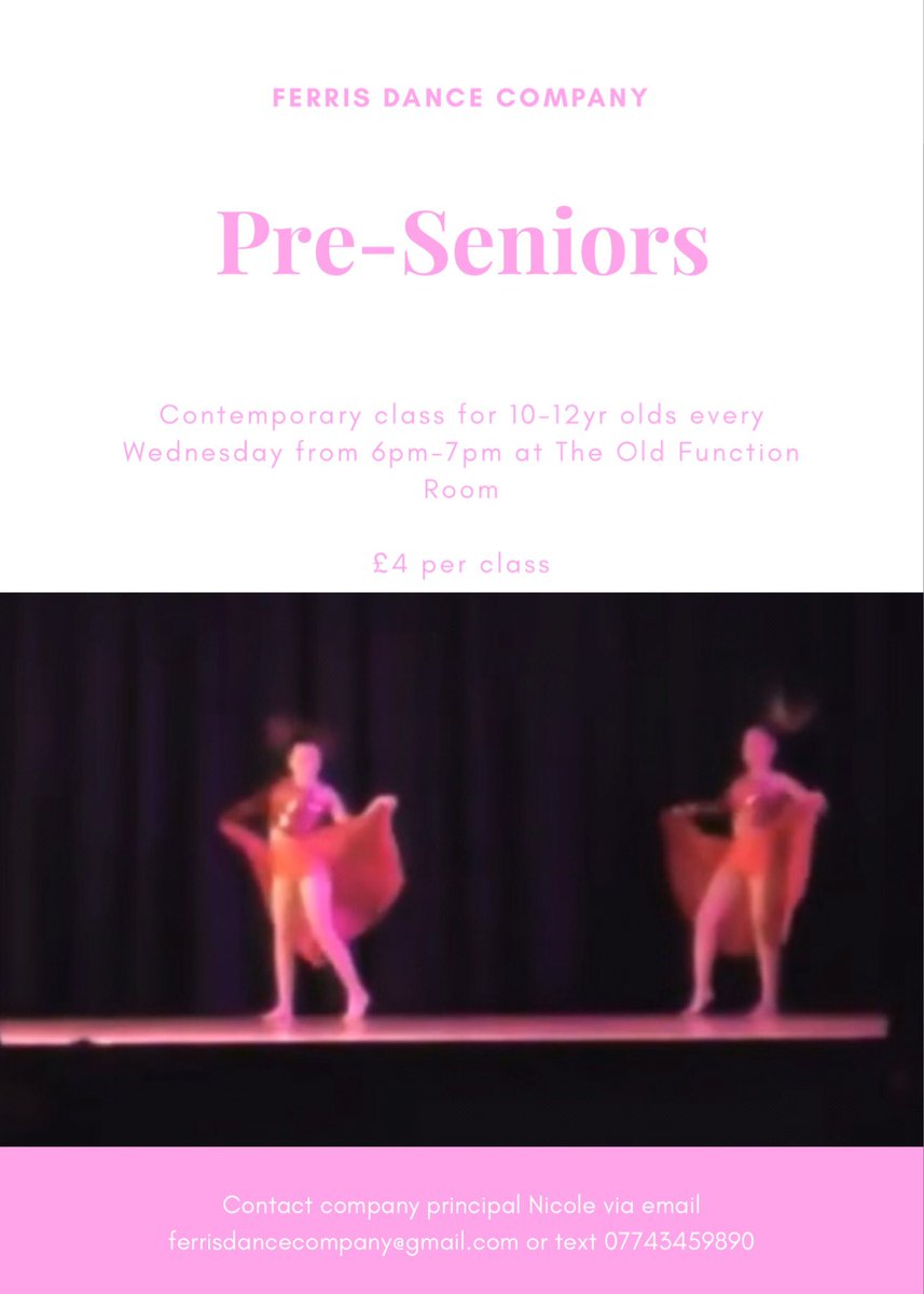 FerrisDanceCo's tweet photo. This evening we have the following classes available: 

💫Baby Boppers FOUR spaces 
💫Mini Movers FOUR spaces 
💫Pre-Seniors ONE space 
💫Seniors ONE space 

If you’d like a space in any of the above classes please message us and we’ll get all the info sent across to you 😁🕺🏼💃🏻 https://t.co/ven8T9DAcf