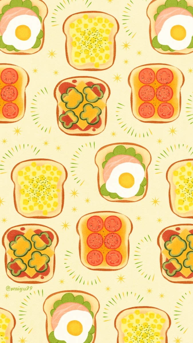Omiyu お返事遅くなります おやさいトーストな壁紙 Illust Illustration トースト Toast イラスト Iphone壁紙 壁紙 食べ物