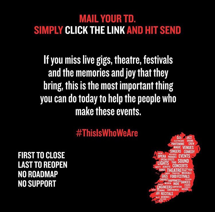 If you miss live gigs, theatre, festivals and the memories and joy that they bring then support the live event industry by mailing your TD by clicking this link action.uplift.ie/campaigns/epic… #ThisIsWhoWeAre