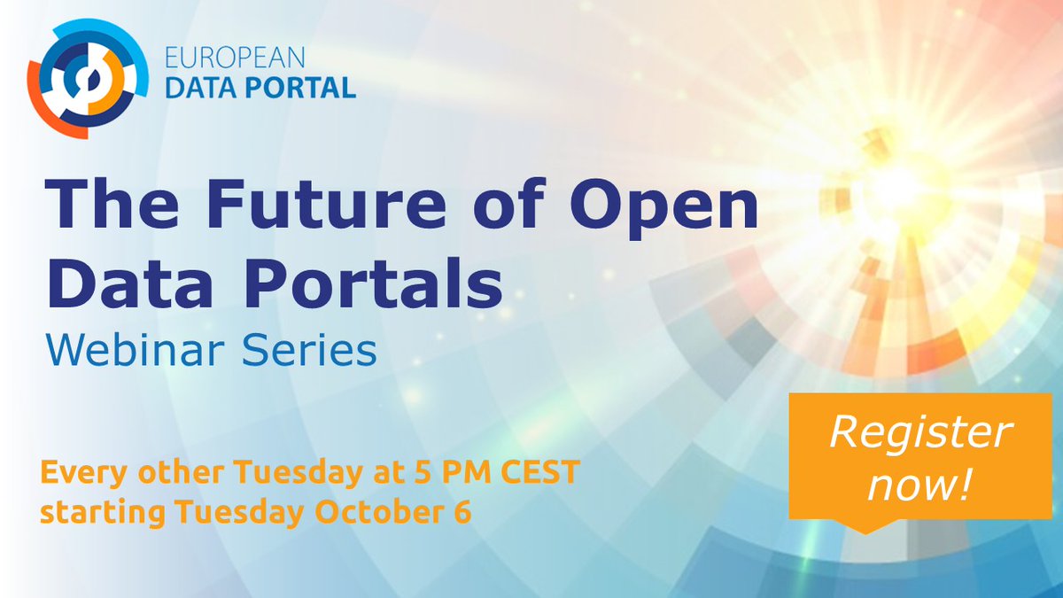datosgob's tweet image. ➡ Join @EU_DataPortal new free webinar series on the future of #opendataportals! Every other Tuesday, from October 6, 5 pm CEST. Register at ow.ly/E3Ck50Bs9zY #opendata