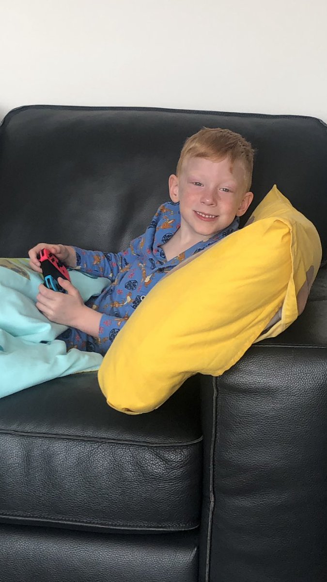 LewisLittleLegs's tweet photo. When you are allowed the day playing #AnimalCrossing you instantly feel much better. Heβs back to school today. #manflu #boyflu https://t.co/kpyOf8Du8c