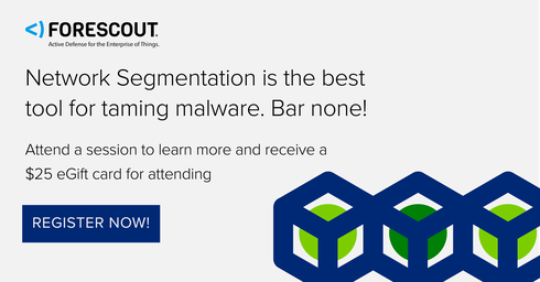 MarkRAnderson49's tweet photo. Network Segmentation is the best tool for taming malware. Join @Forescout for a live discussion, and score a free $25 gift card just for attending! https://t.co/7meBCZ7fVr https://t.co/yExwfWwptK