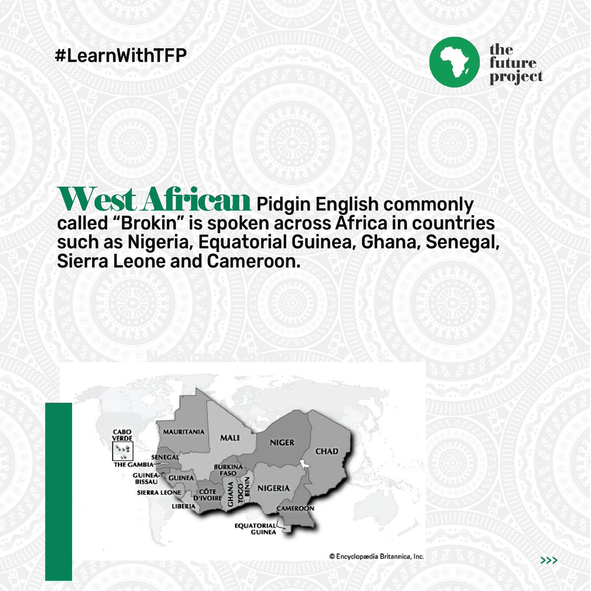 TFAAfrica's tweet image. As with most languages, Pidgin English originated as both a system of communication and a social phenomenon. The Afro-European interaction during the Atlantic Slave trade provided the frame for the development of Pidgin English in West Africa.

#LearnWithTFP