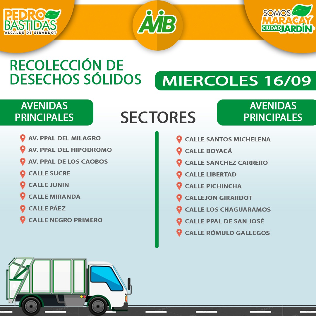 Vecino, te presentamos la ruta de recolección para tu comunidad hoy #16Sep 

Recuerda con el apoyo de todos optimizados el servicio  de recolección.

#Aragua 
<a href="/MVzlaBella/">Misión Venezuela Bella</a> <a href="/MarcoTorresPSUV/">Rodolfo Marco Torres</a>